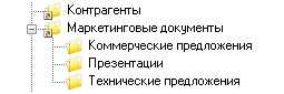 Вид папок для хранения документов бизнес-приложения