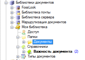 Набор библиотек документов в администрировании системы коллективной работы FossLook